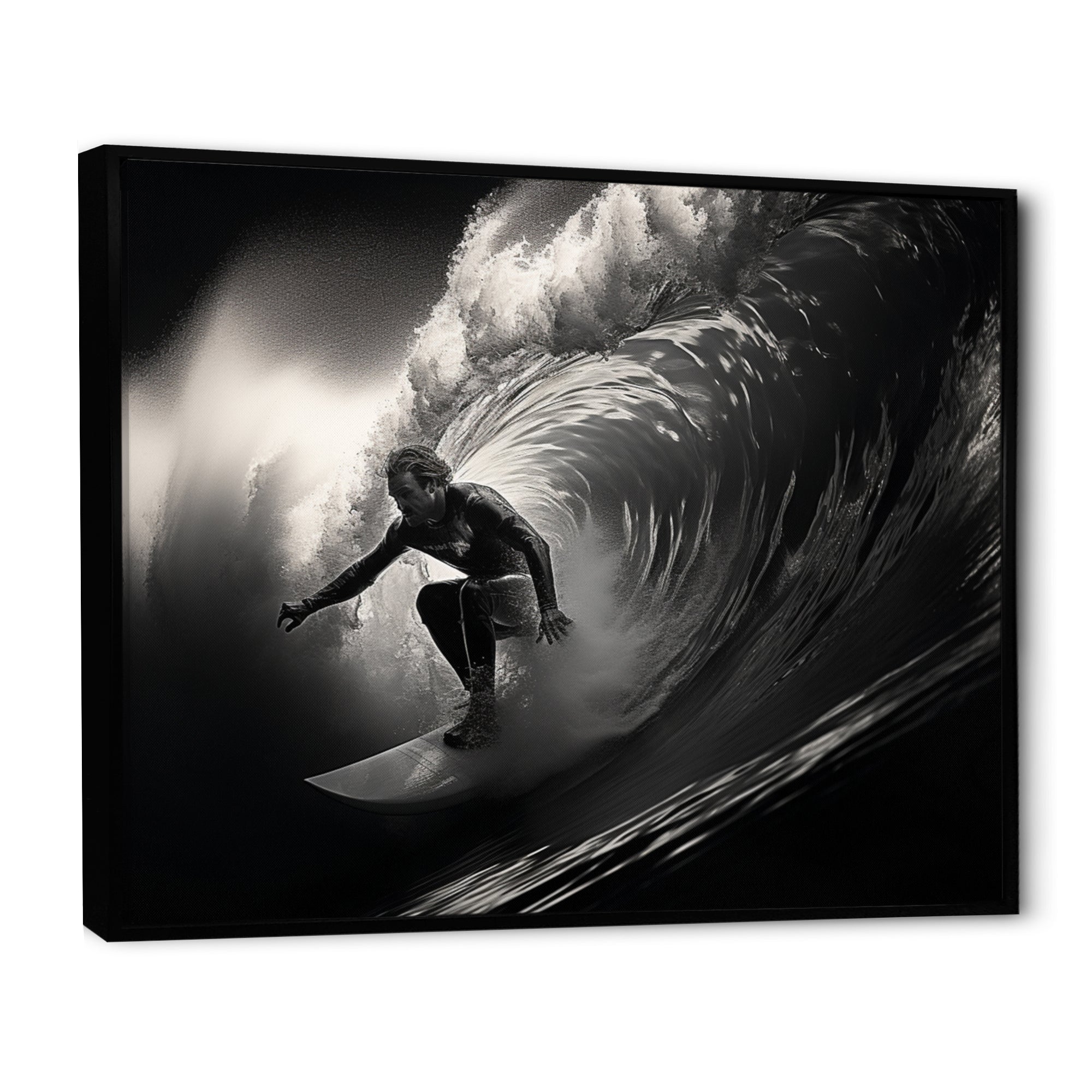Surfers Paradise Grey Wave I - Surfing Canvas Wall Art