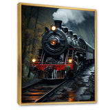 The Massive Steam Locomotive Belches Smoke I - Train Canvas Wall Art