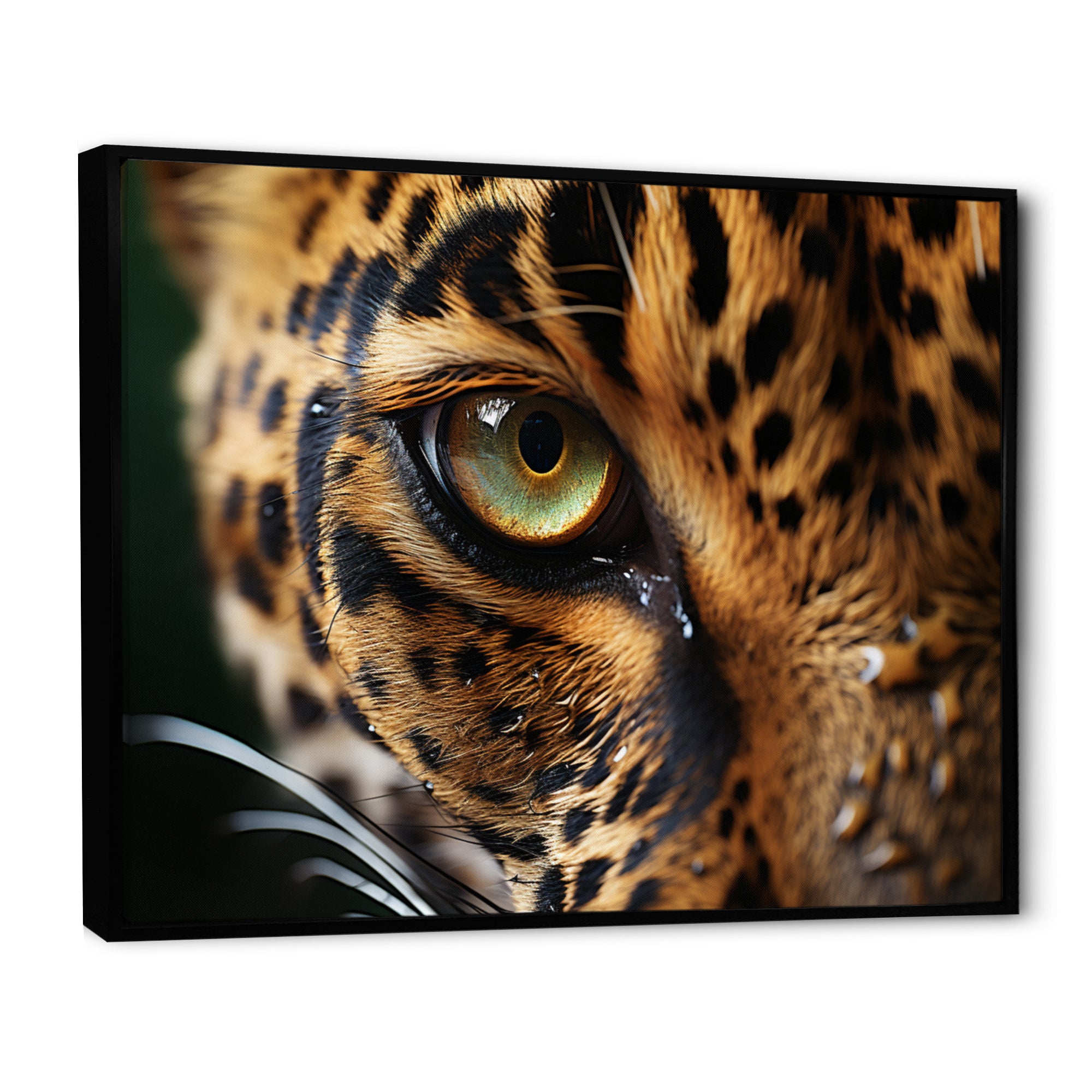 Leopard Eye Closeup Wildlife Encounters - Green Tiger Wall Art
