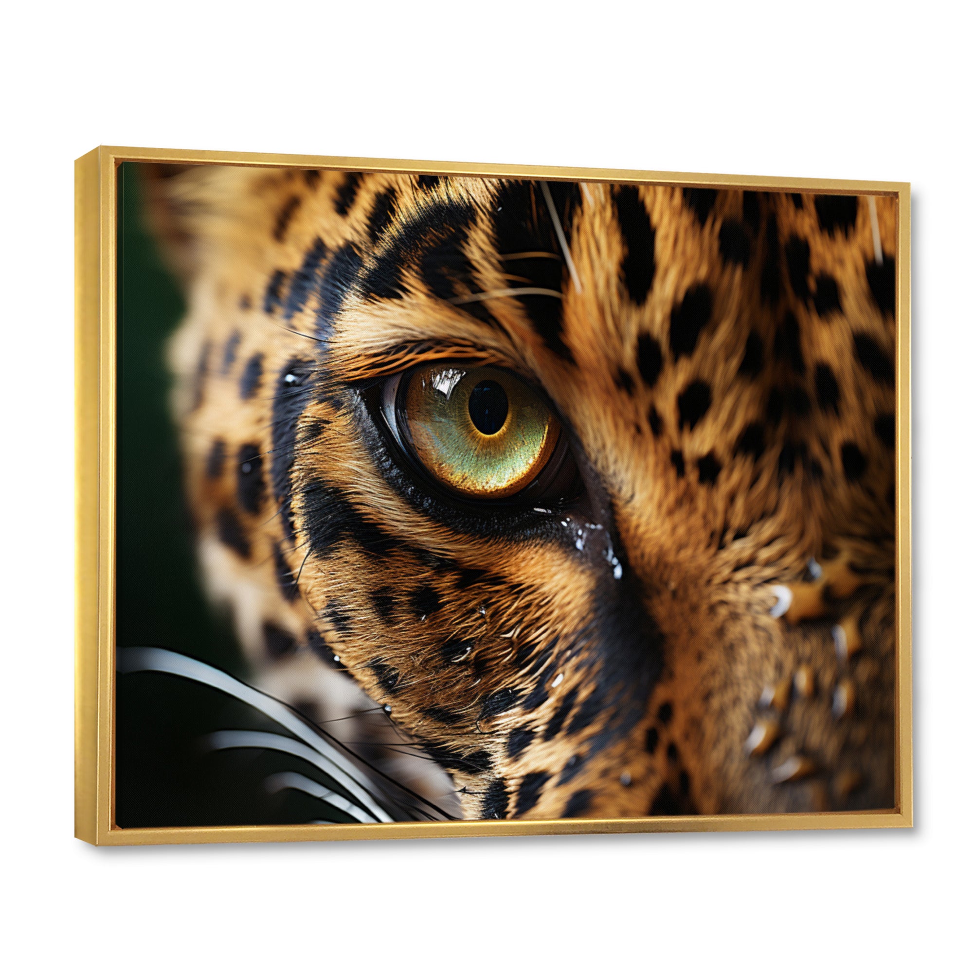 Leopard Eye Closeup Wildlife Encounters - Green Tiger Wall Art