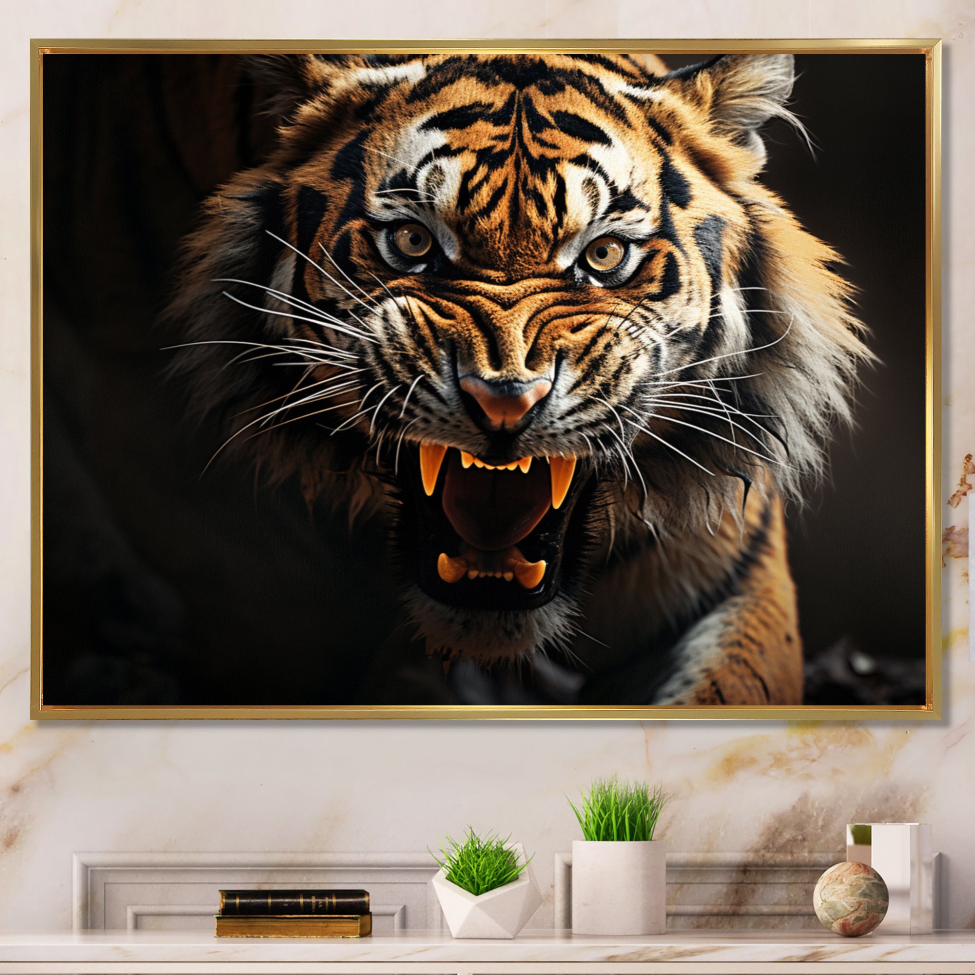 Tiger Roaring Majesty - Tiger Home Decor Art