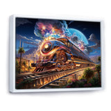 Abstract Train 1950s Chromatic Journey I - Train Canvas Wall Art