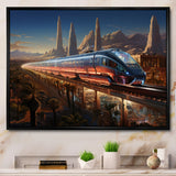 Colorful Train From The Future I - Train Canvas Wall Art