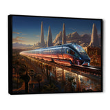 Colorful Train From The Future I - Train Canvas Wall Art