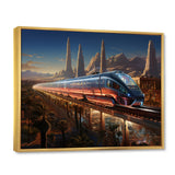 Colorful Train From The Future I - Train Canvas Wall Art