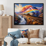 Rainbow Color Train 1950S I - Train Canvas Wall Art