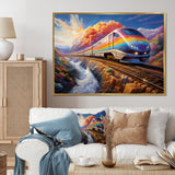 Rainbow Color Train 1950S I - Train Canvas Wall Art