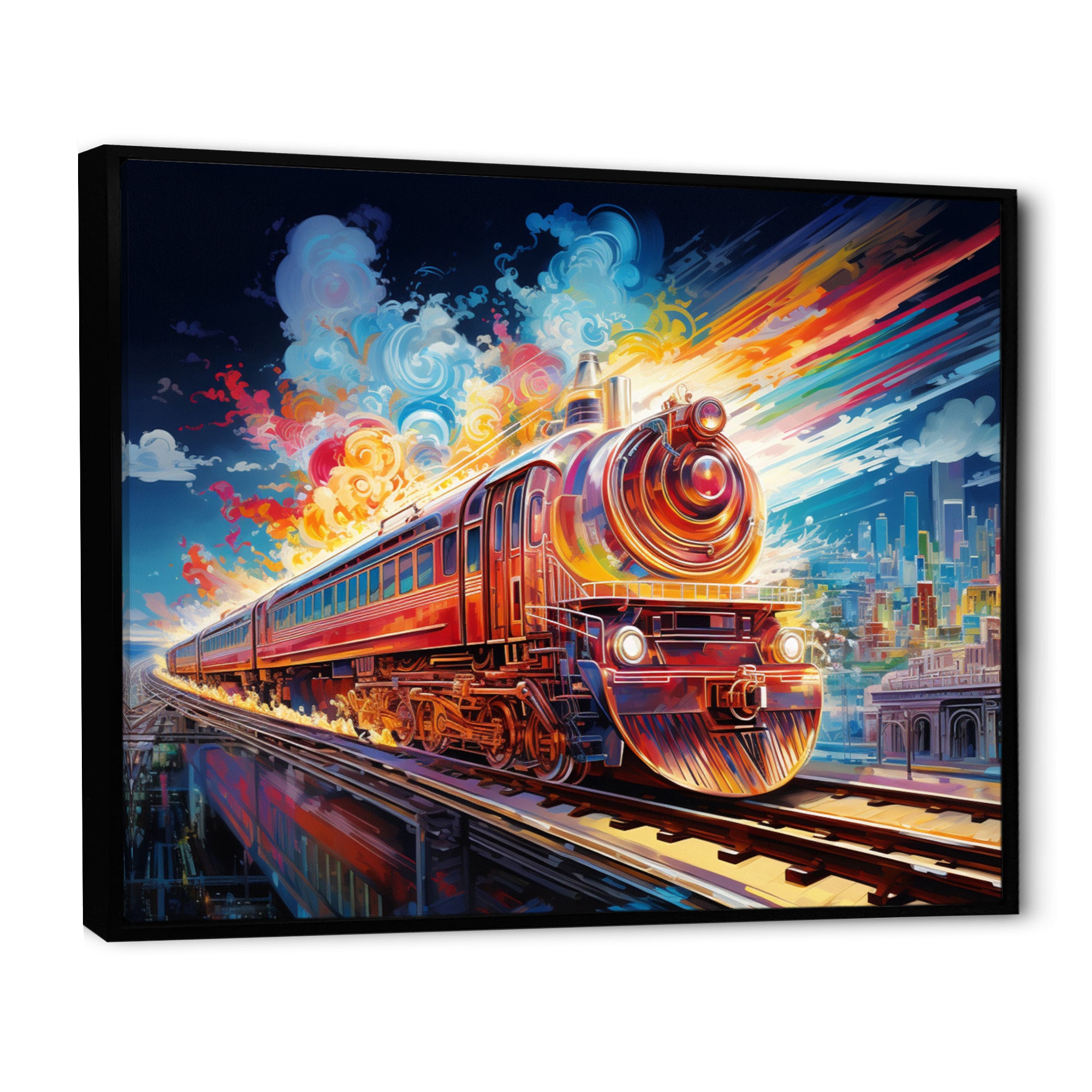 Abstract Background Train - Train Canvas Wall Art