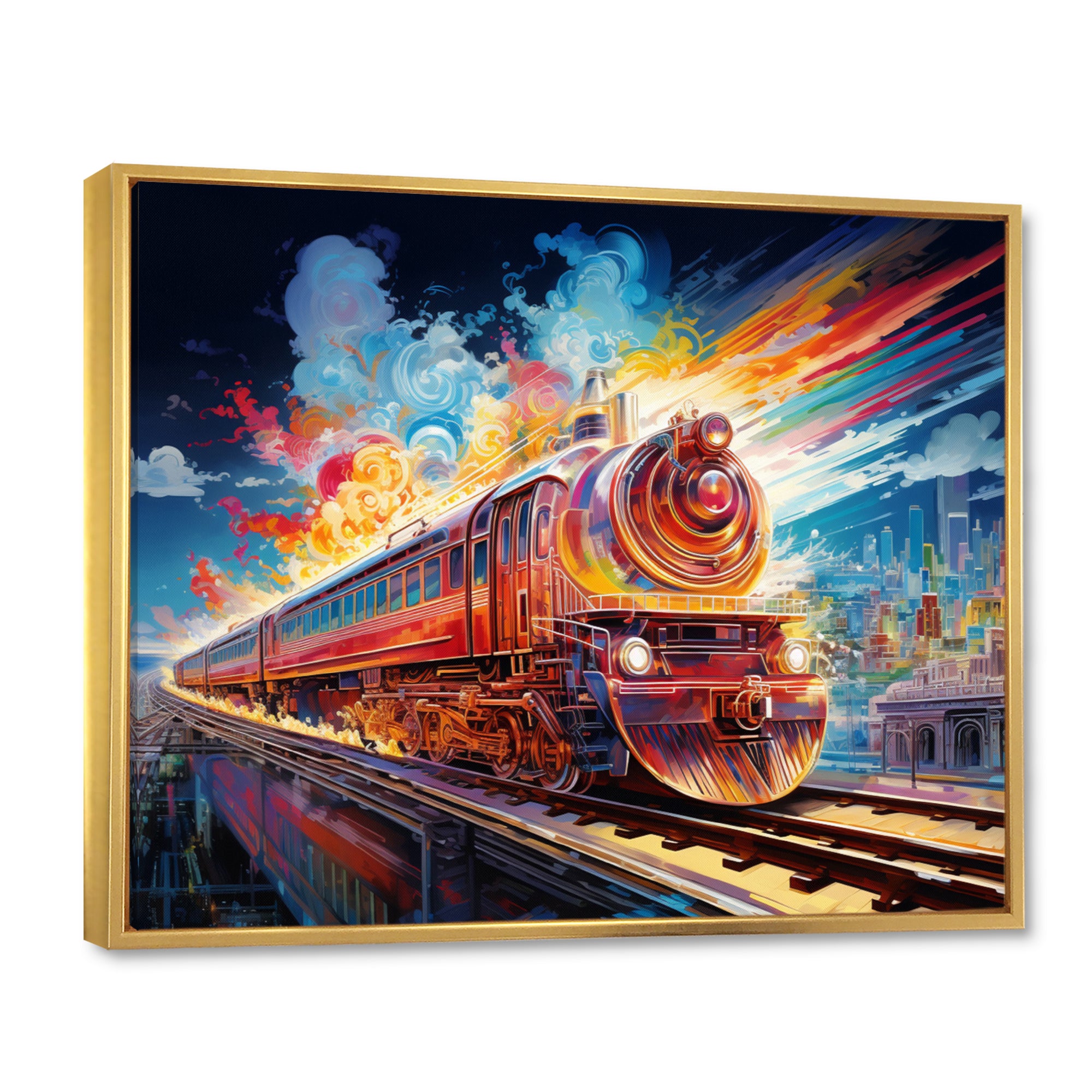 Abstract Background Train - Train Canvas Wall Art