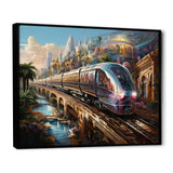 Abstract Colorful Train From The Future - Train Canvas Wall Art