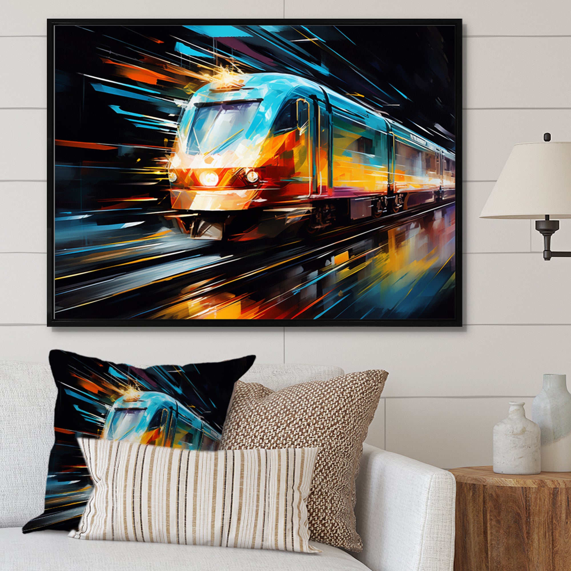 Abstracted Train Velocity - Train Canvas Wall Art