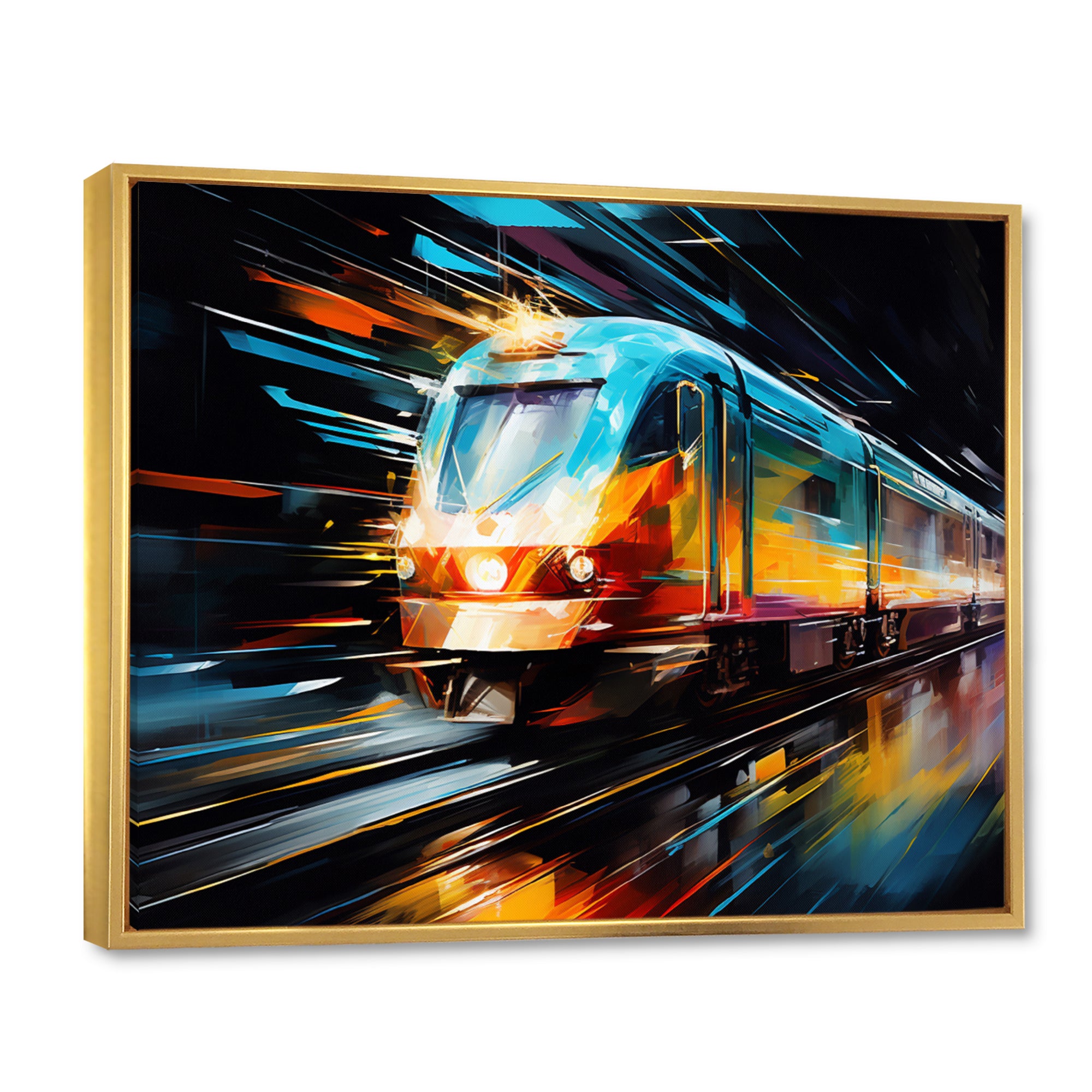 Abstracted Train Velocity - Train Canvas Wall Art