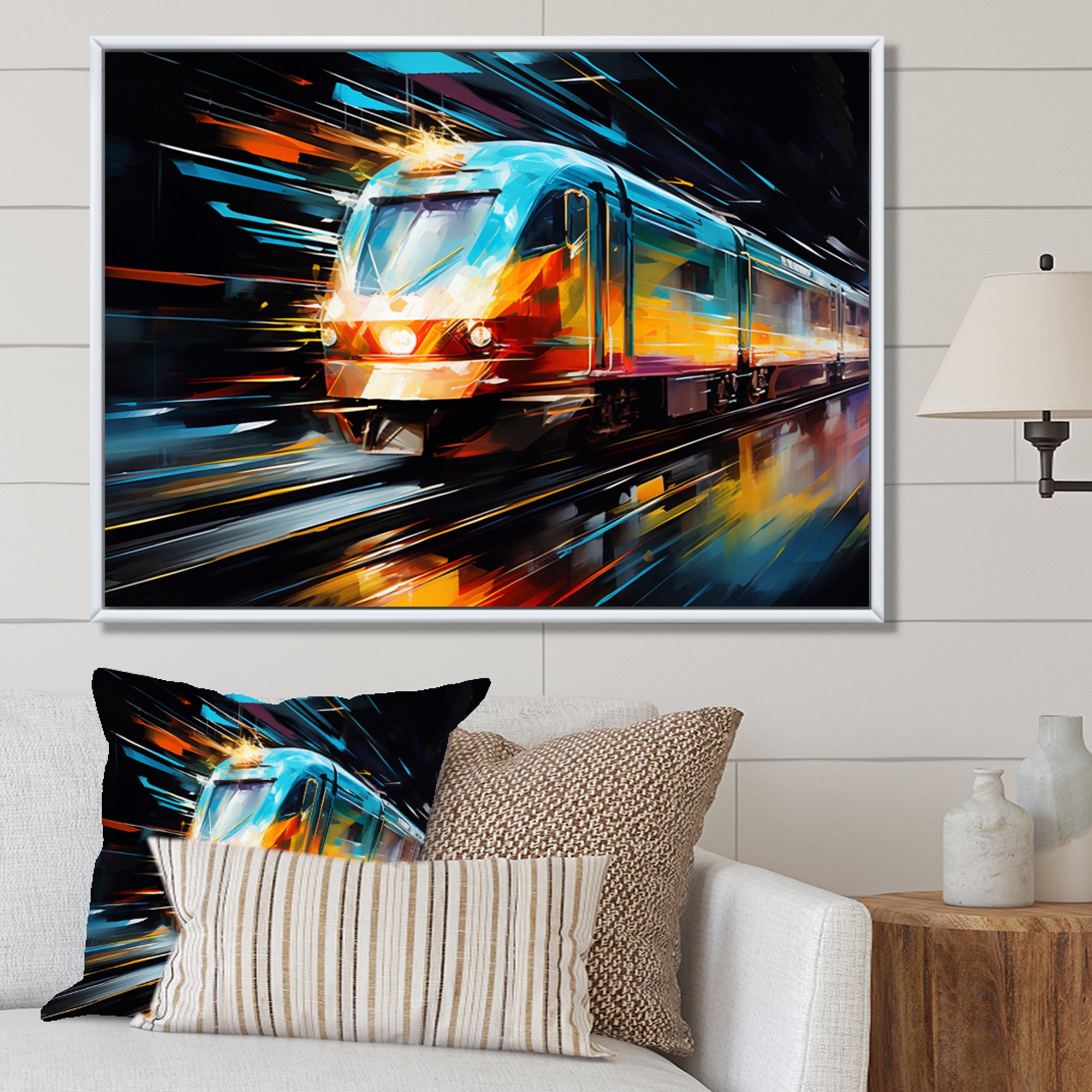 Abstracted Train Velocity - Train Canvas Wall Art