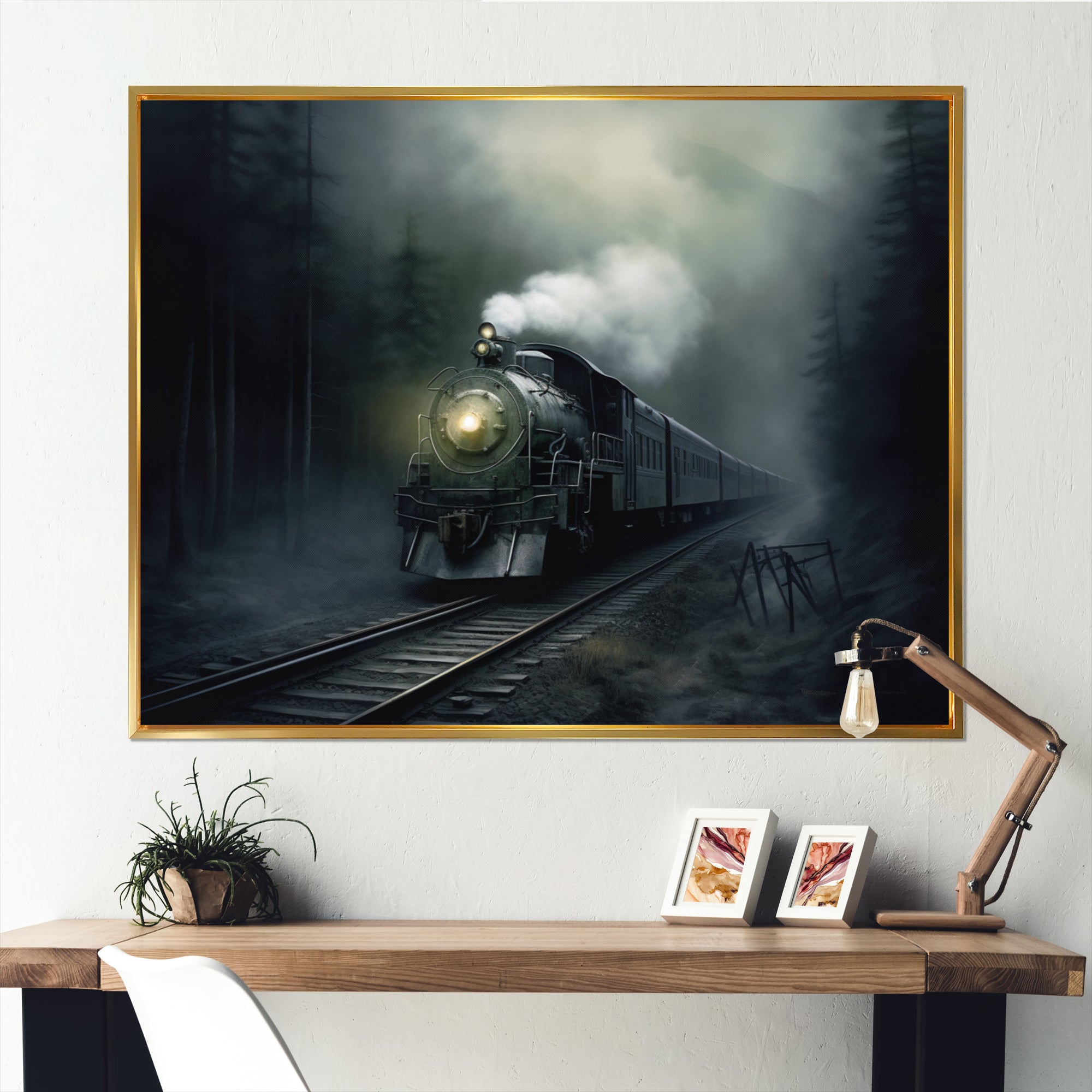 Train Atmospheric Whispers I - Train Canvas Wall Art