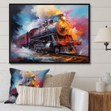 Abstract Train Chromatic Journey I - Train Canvas Wall Art