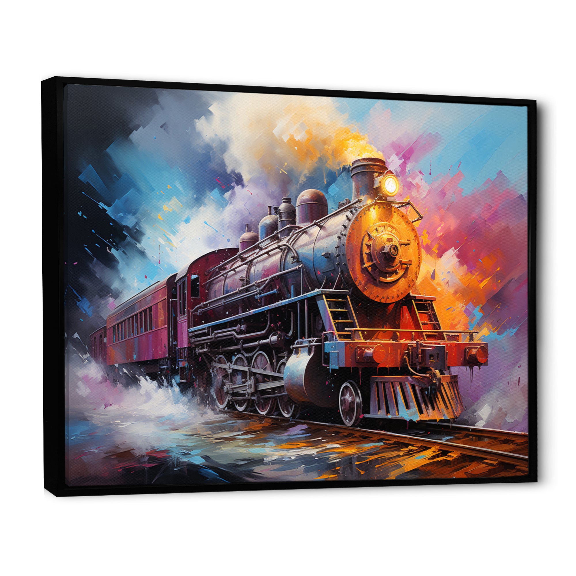 Abstract Train Chromatic Journey I - Train Canvas Wall Art