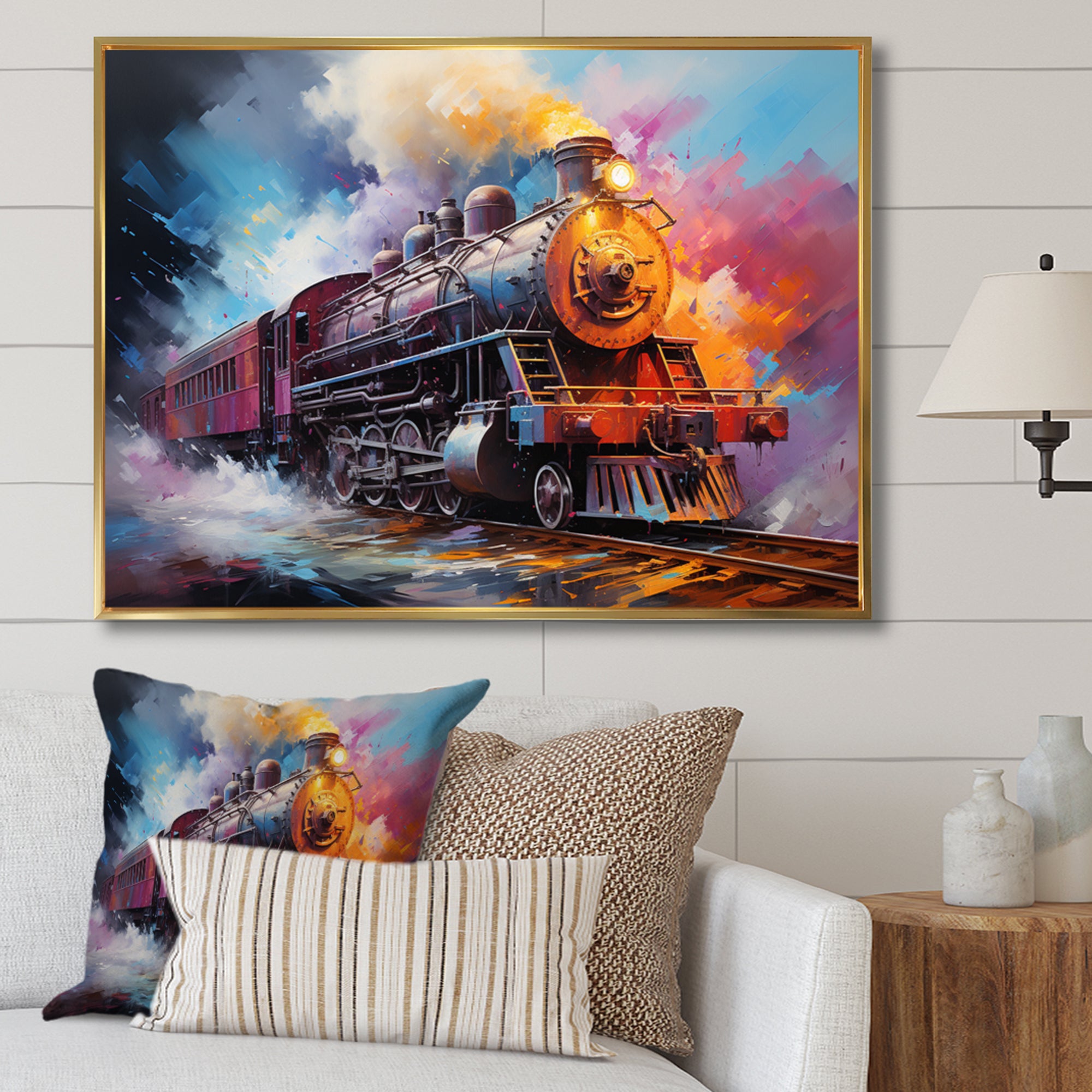 Abstract Train Chromatic Journey I - Train Canvas Wall Art