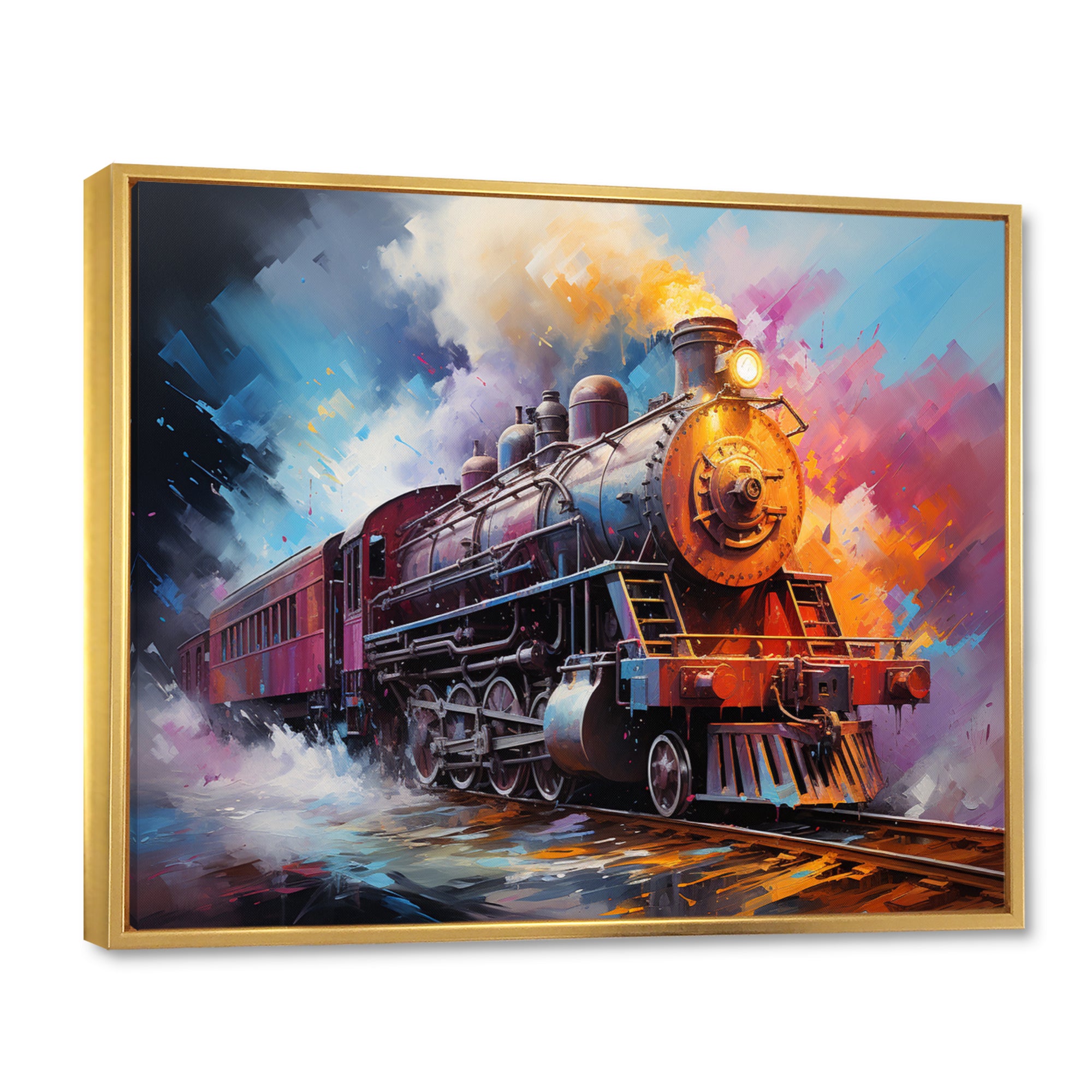 Abstract Train Chromatic Journey I - Train Canvas Wall Art