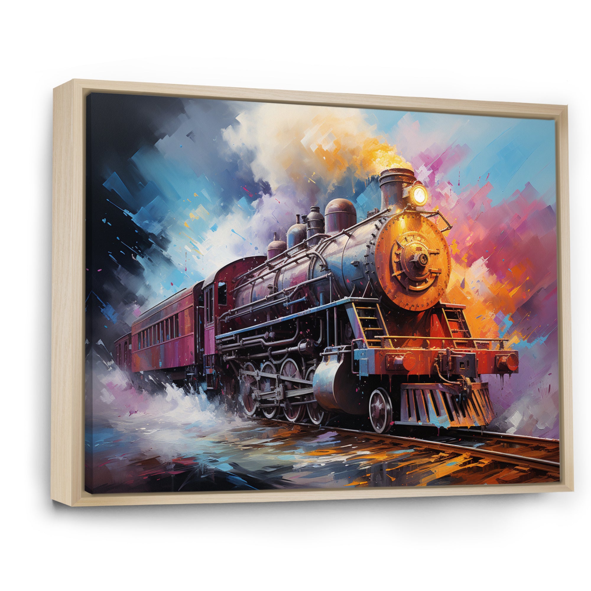 Abstract Train Chromatic Journey I - Train Canvas Wall Art