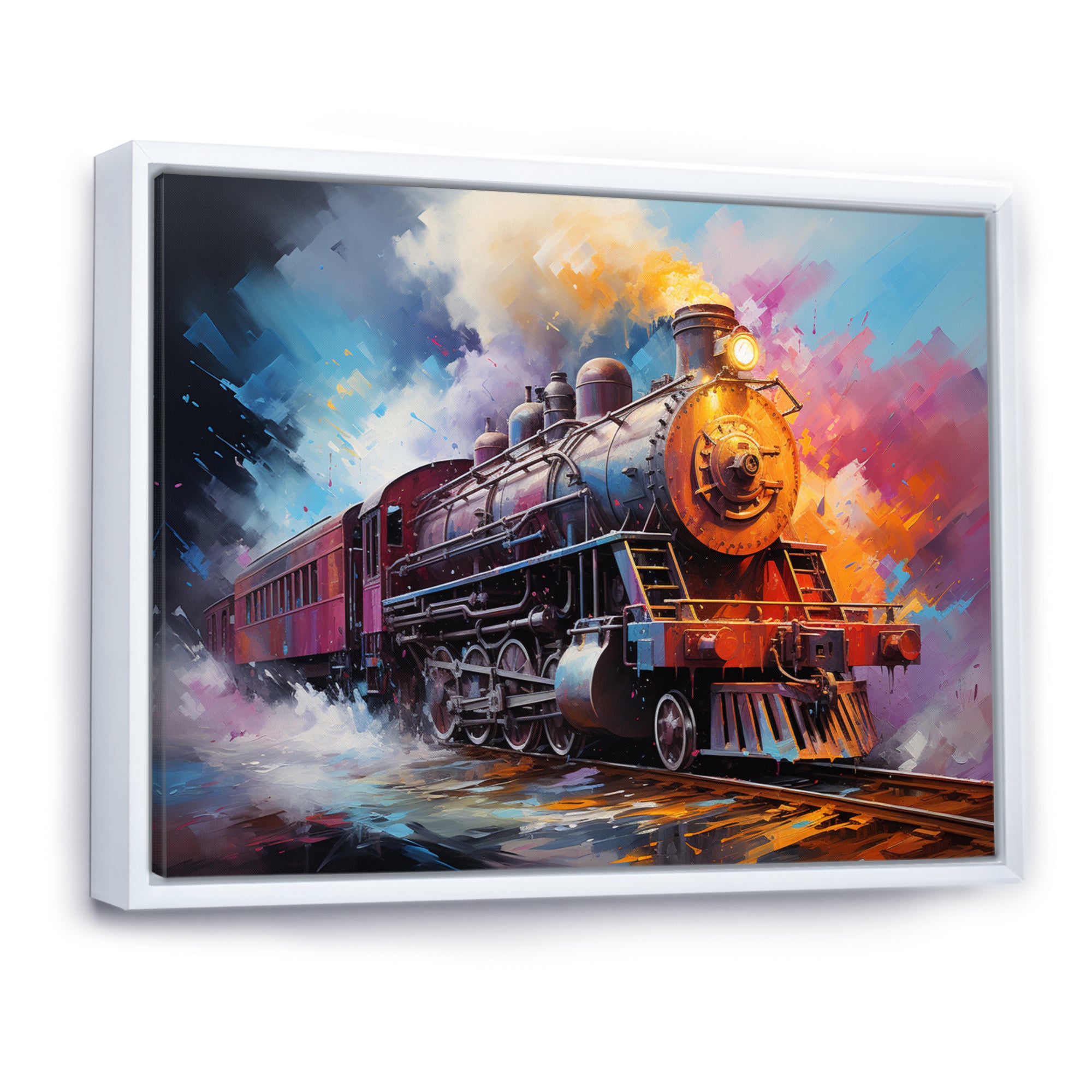 Abstract Train Chromatic Journey I - Train Canvas Wall Art