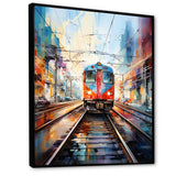 Train Colorful Tracks I - Train Canvas Wall Art