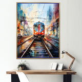 Train Colorful Tracks I - Train Canvas Wall Art