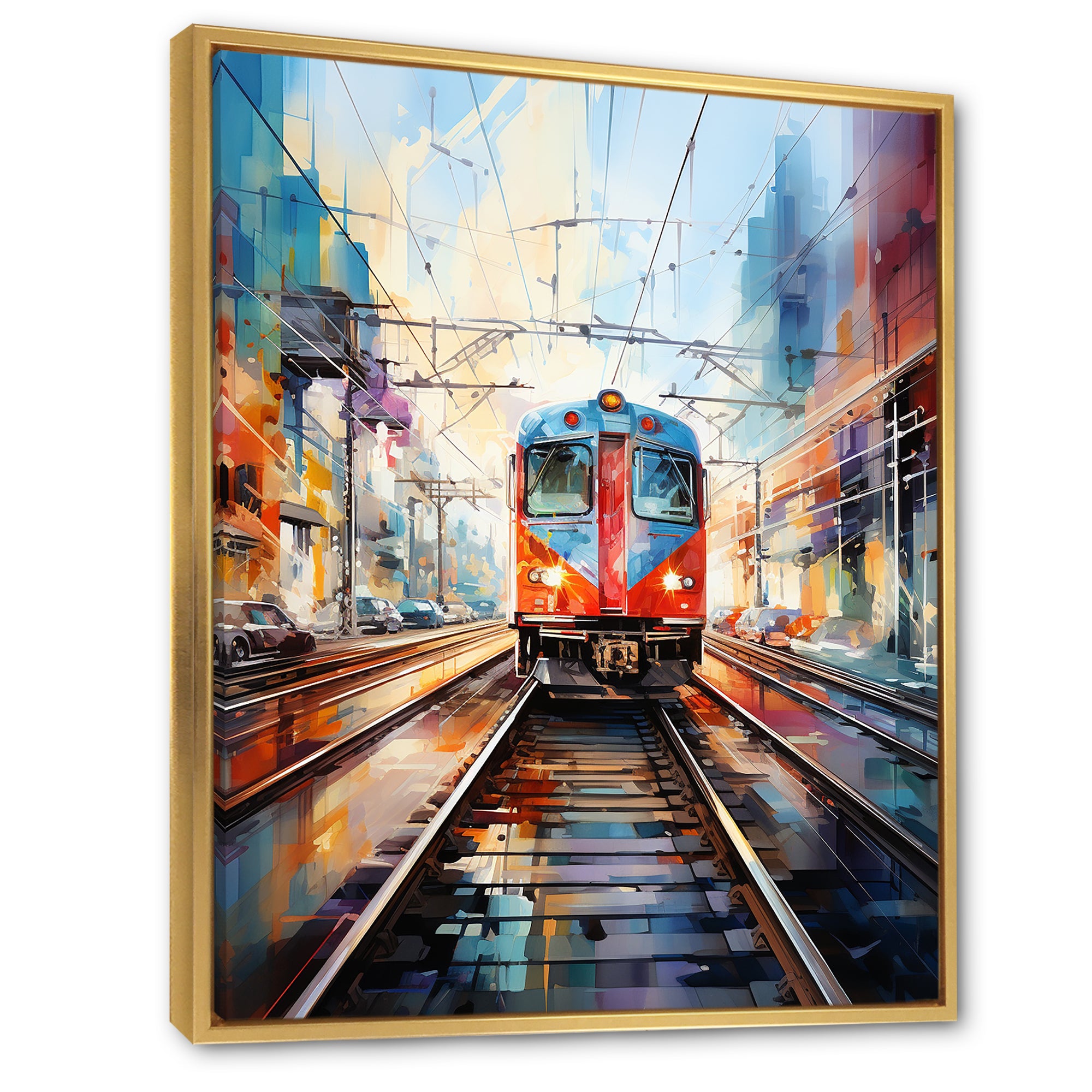 Train Colorful Tracks I - Train Canvas Wall Art