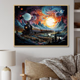 Cosmic Rails An Abstract Train I - Train Canvas Wall Art