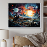 Cosmic Rails An Abstract Train I - Train Canvas Wall Art