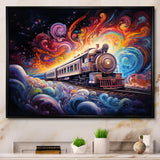 Cosmic Voyages An Abstract Train I - Train Canvas Wall Art