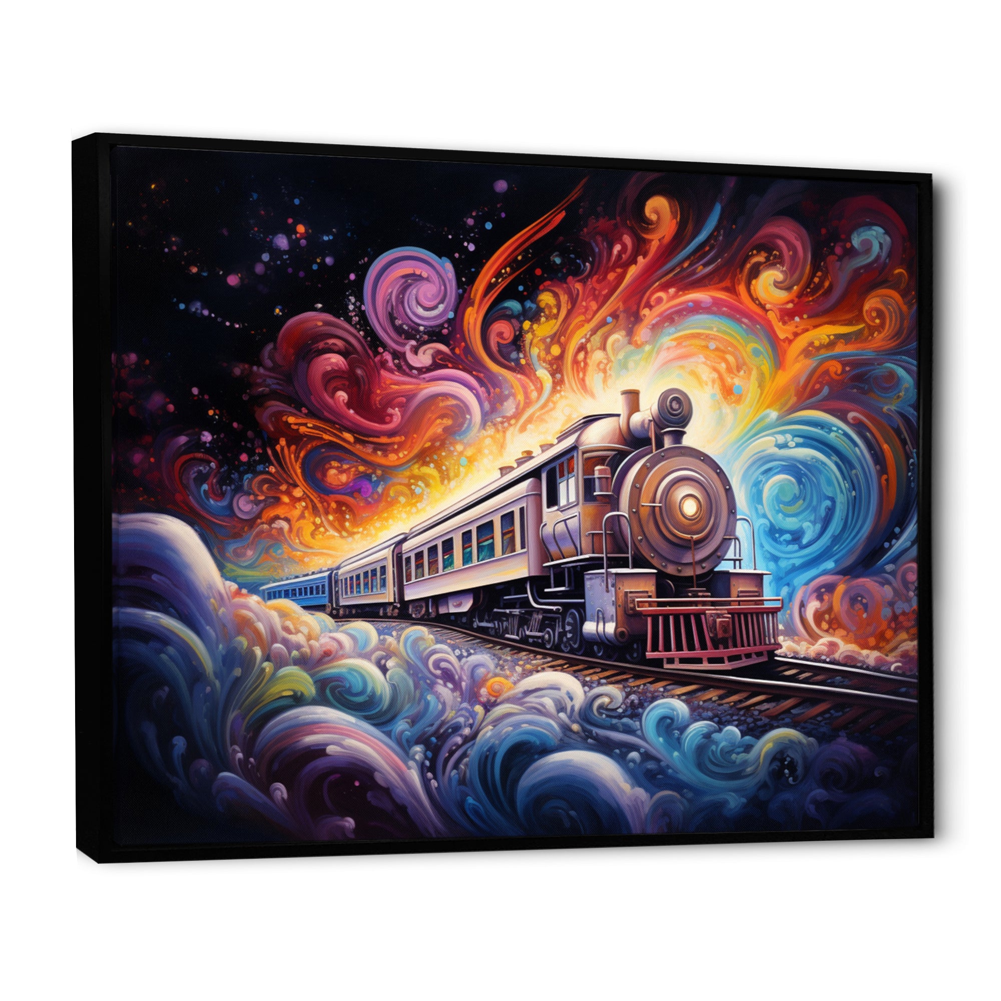 Cosmic Voyages An Abstract Train I - Train Canvas Wall Art