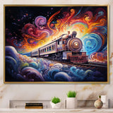 Cosmic Voyages An Abstract Train I - Train Canvas Wall Art