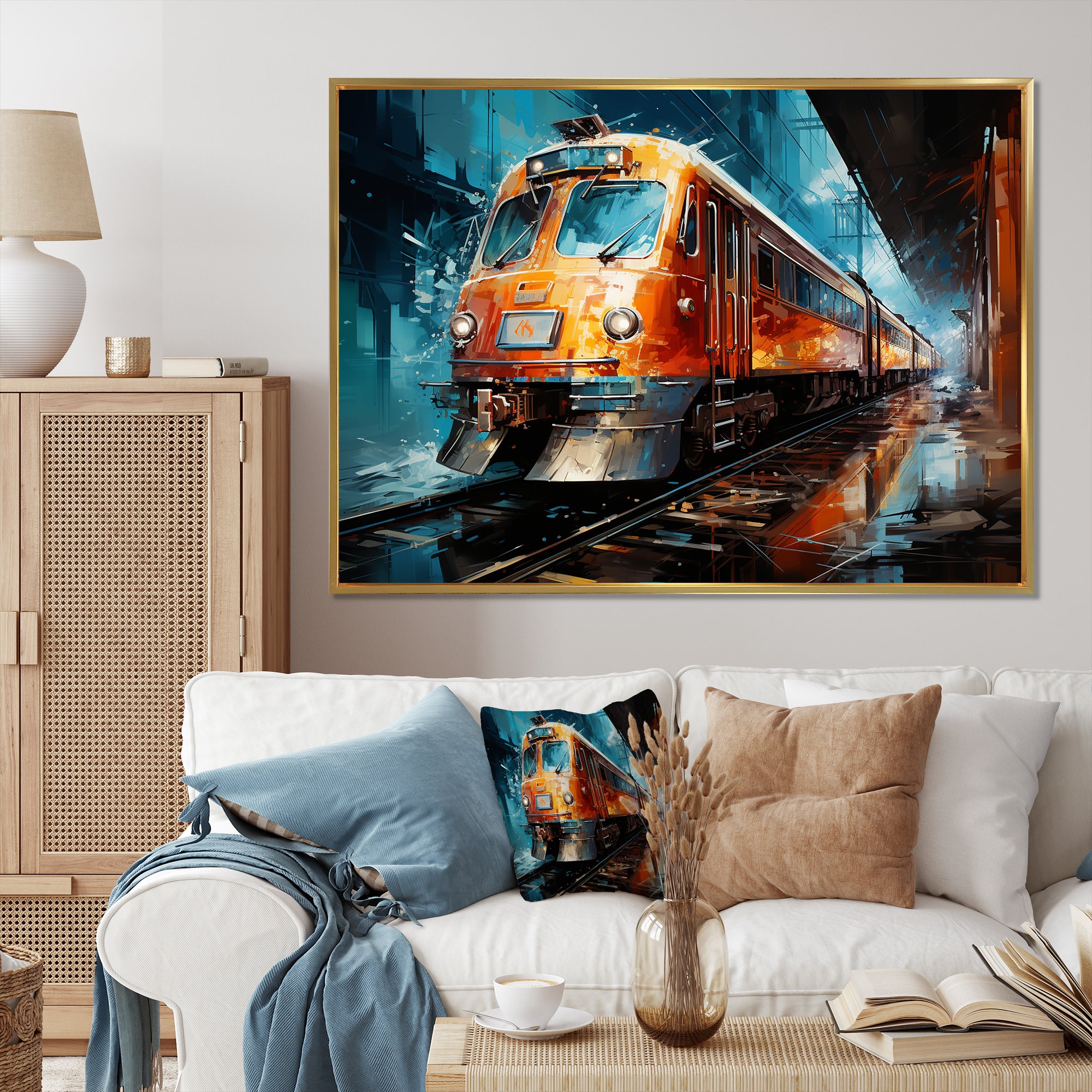 Train Dynamic Abstractions - Train Canvas Wall Art