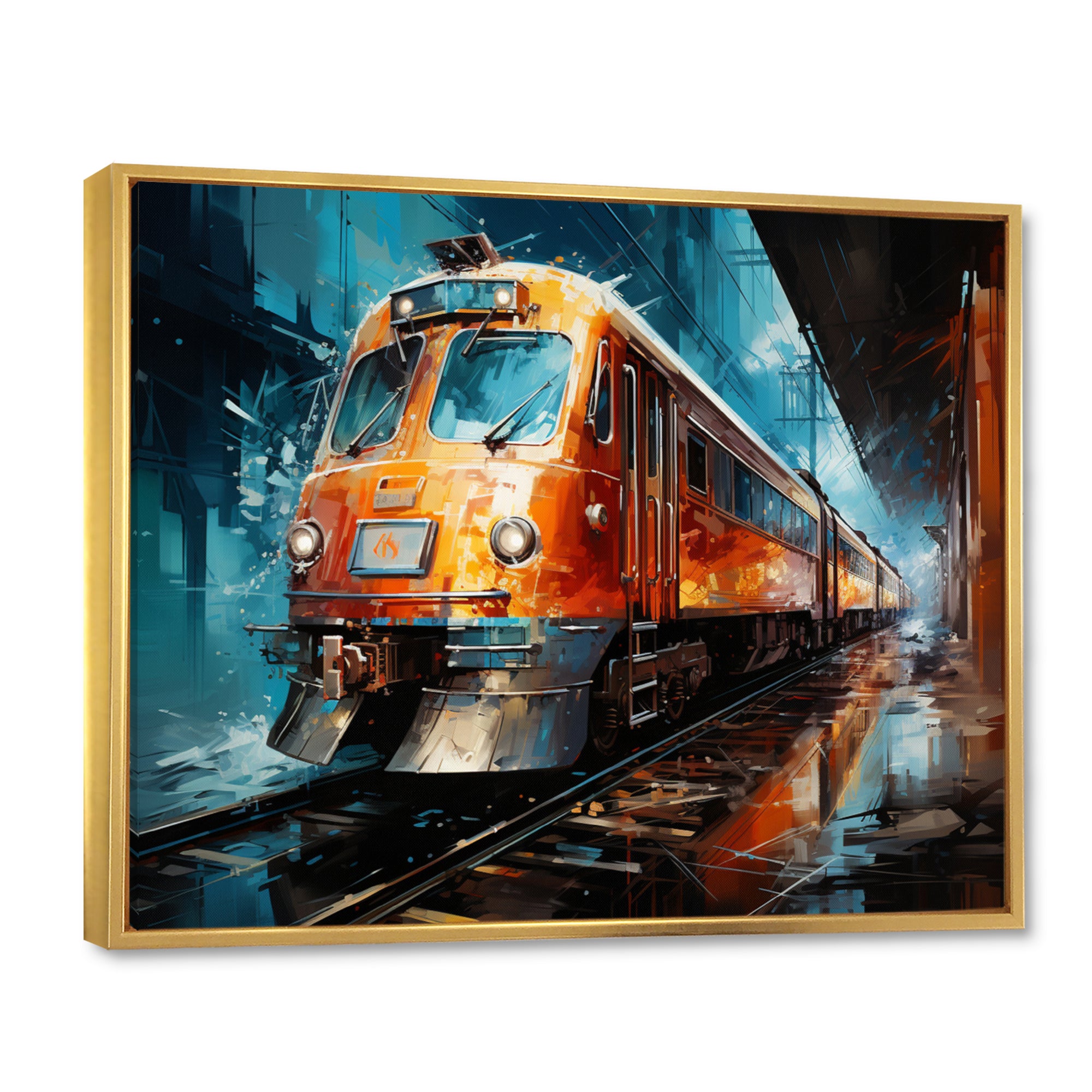 Train Dynamic Abstractions - Train Canvas Wall Art