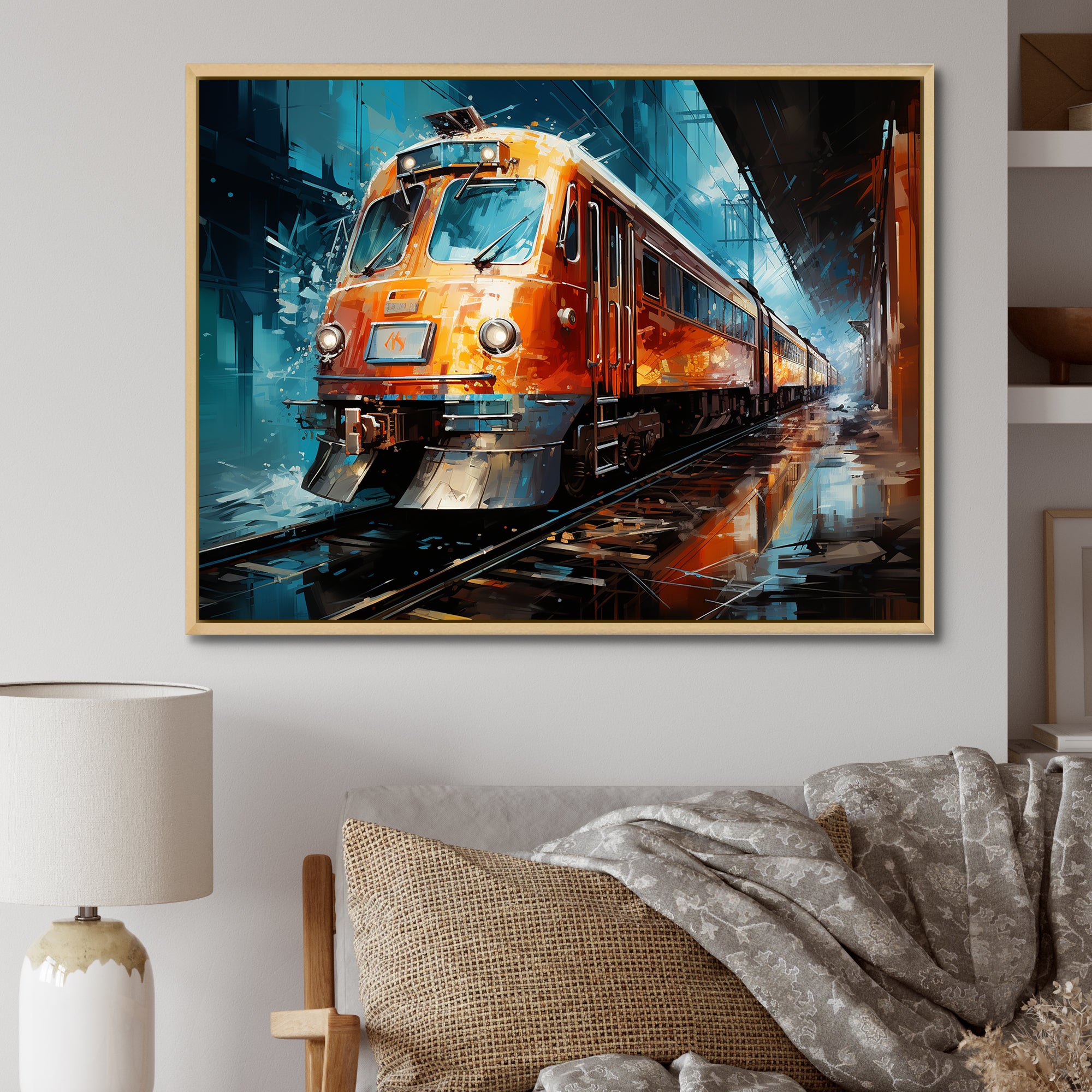 Train Dynamic Abstractions - Train Canvas Wall Art