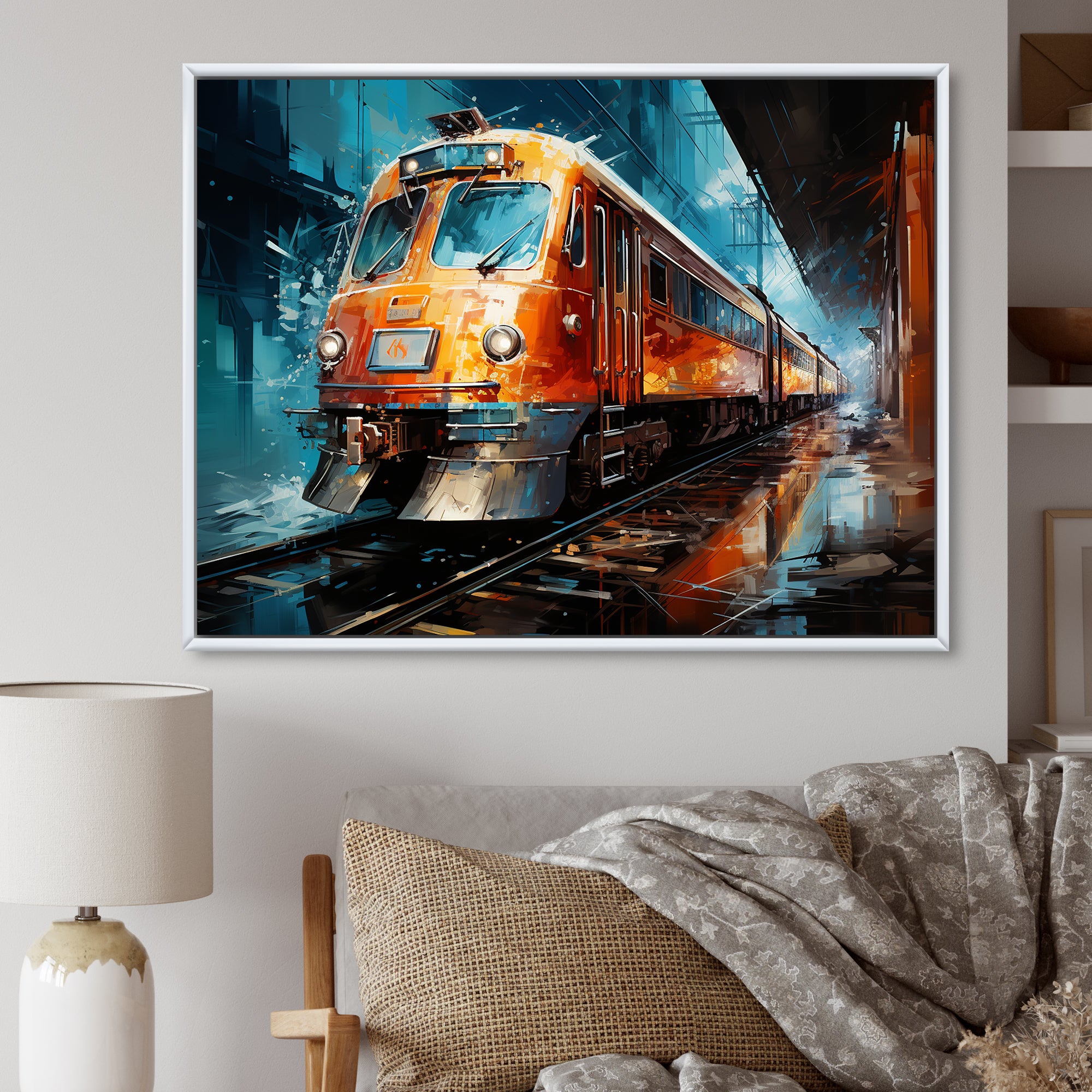 Train Dynamic Abstractions - Train Canvas Wall Art