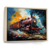 Train Dynamic Momentum Pointillism I - Train Canvas Wall Art