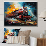 Train Dynamic Momentum Pointillism I - Train Canvas Wall Art