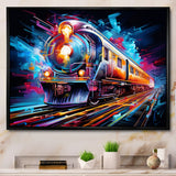 Abstract Train Electric Rhythms - Train Canvas Wall Art