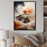 Abstract Train Elemental Express I - Train Canvas Wall Art