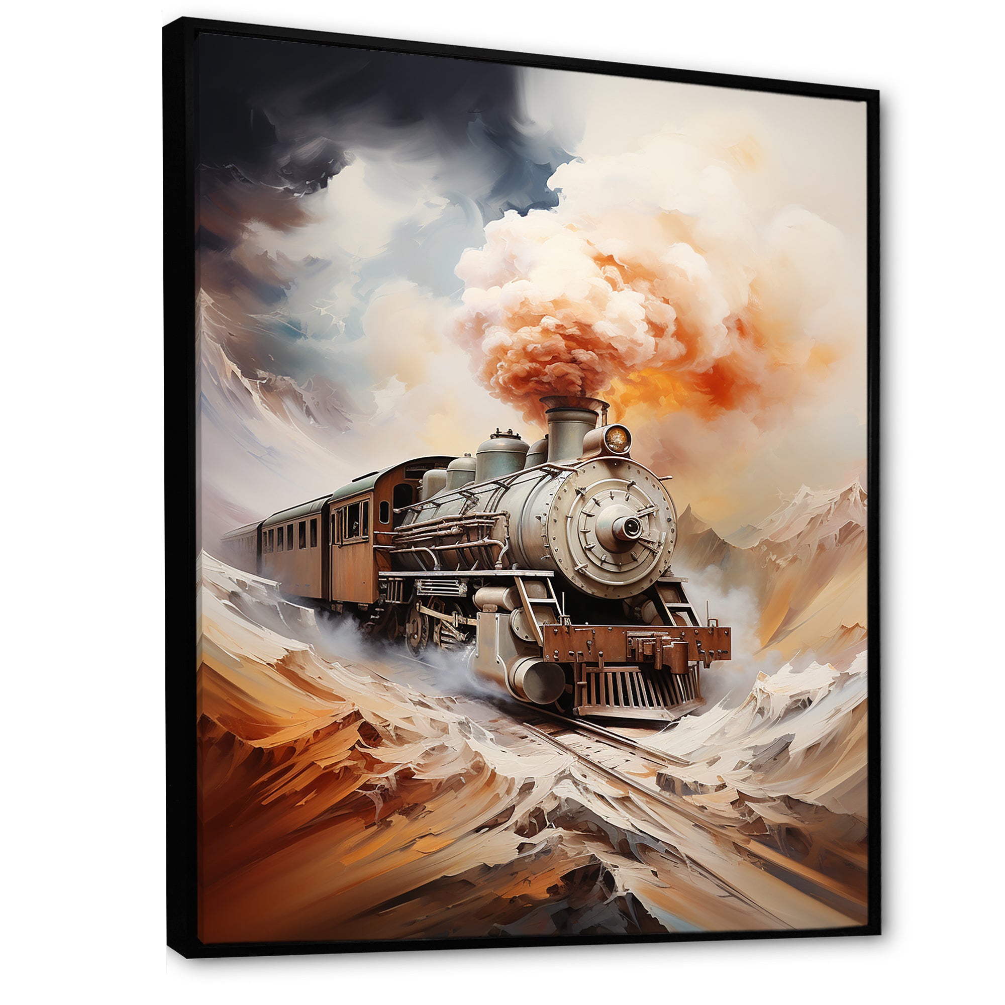 Abstract Train Elemental Express I - Train Canvas Wall Art