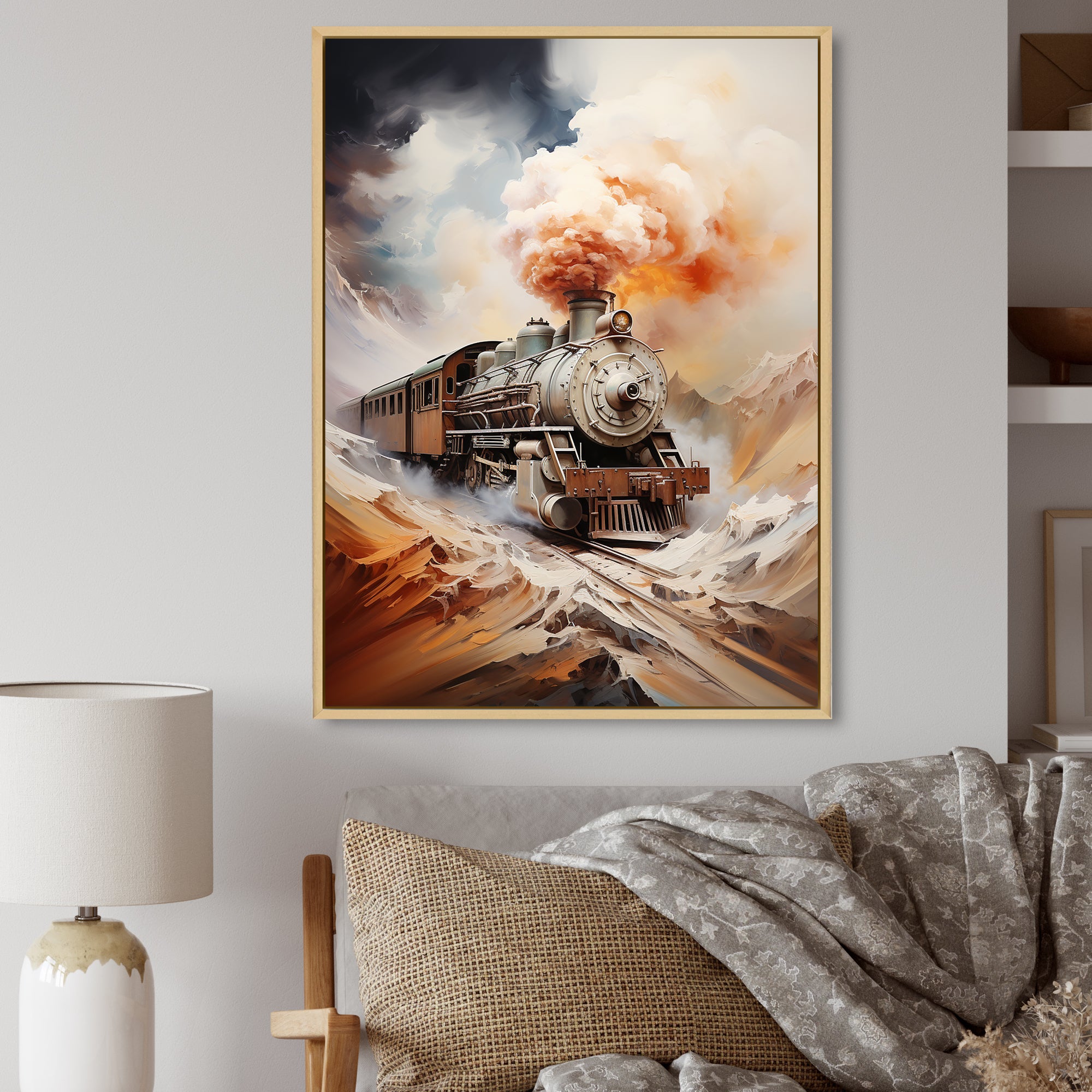 Abstract Train Elemental Express I - Train Canvas Wall Art