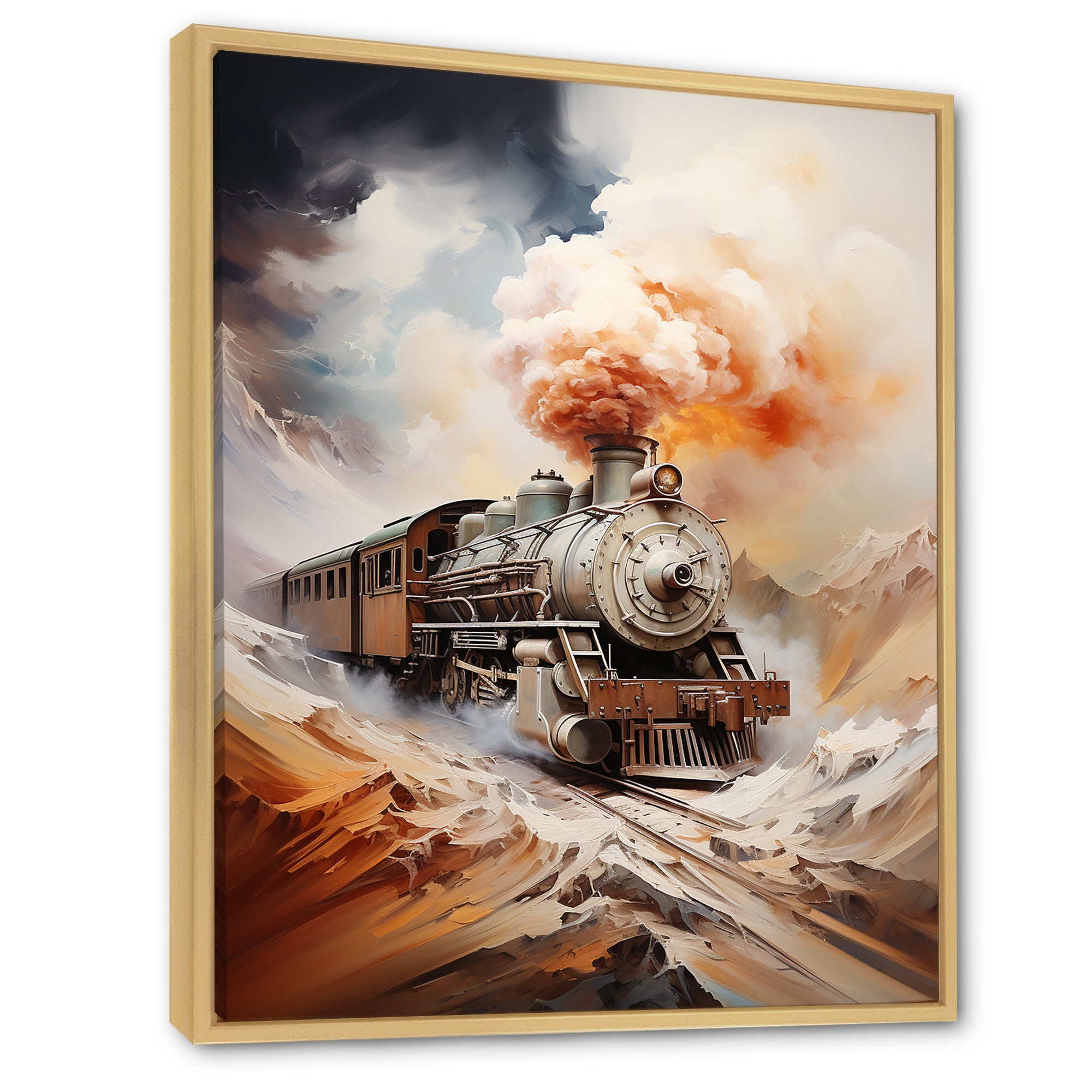 Abstract Train Elemental Express I - Train Canvas Wall Art