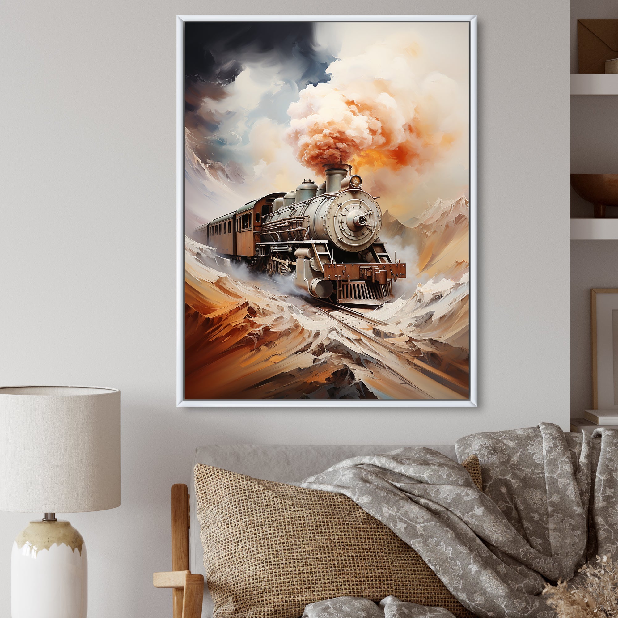 Abstract Train Elemental Express I - Train Canvas Wall Art