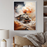 Abstract Train Elemental Express I - Train Canvas Wall Art