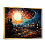 Train Enchanted Journey Pointillism - Train Canvas Wall Art