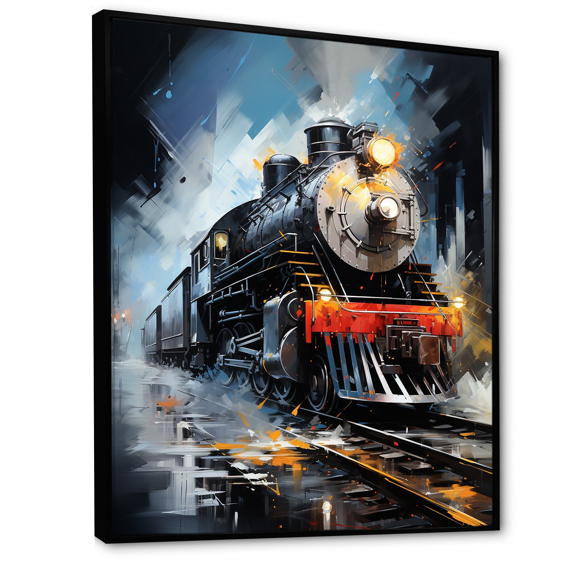 Abstract Train Fluid Motion - Train Canvas Wall Art