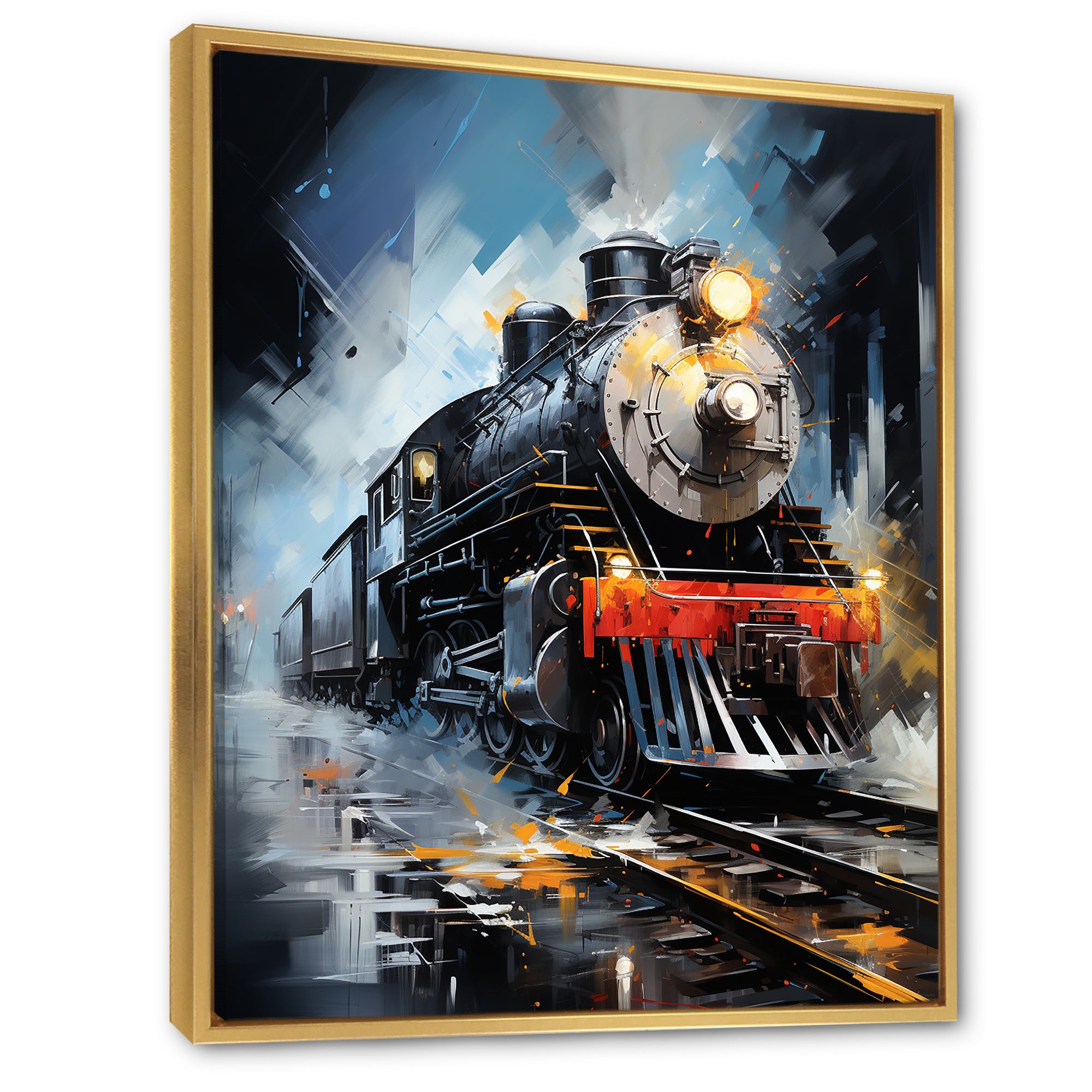 Abstract Train Fluid Motion - Train Canvas Wall Art