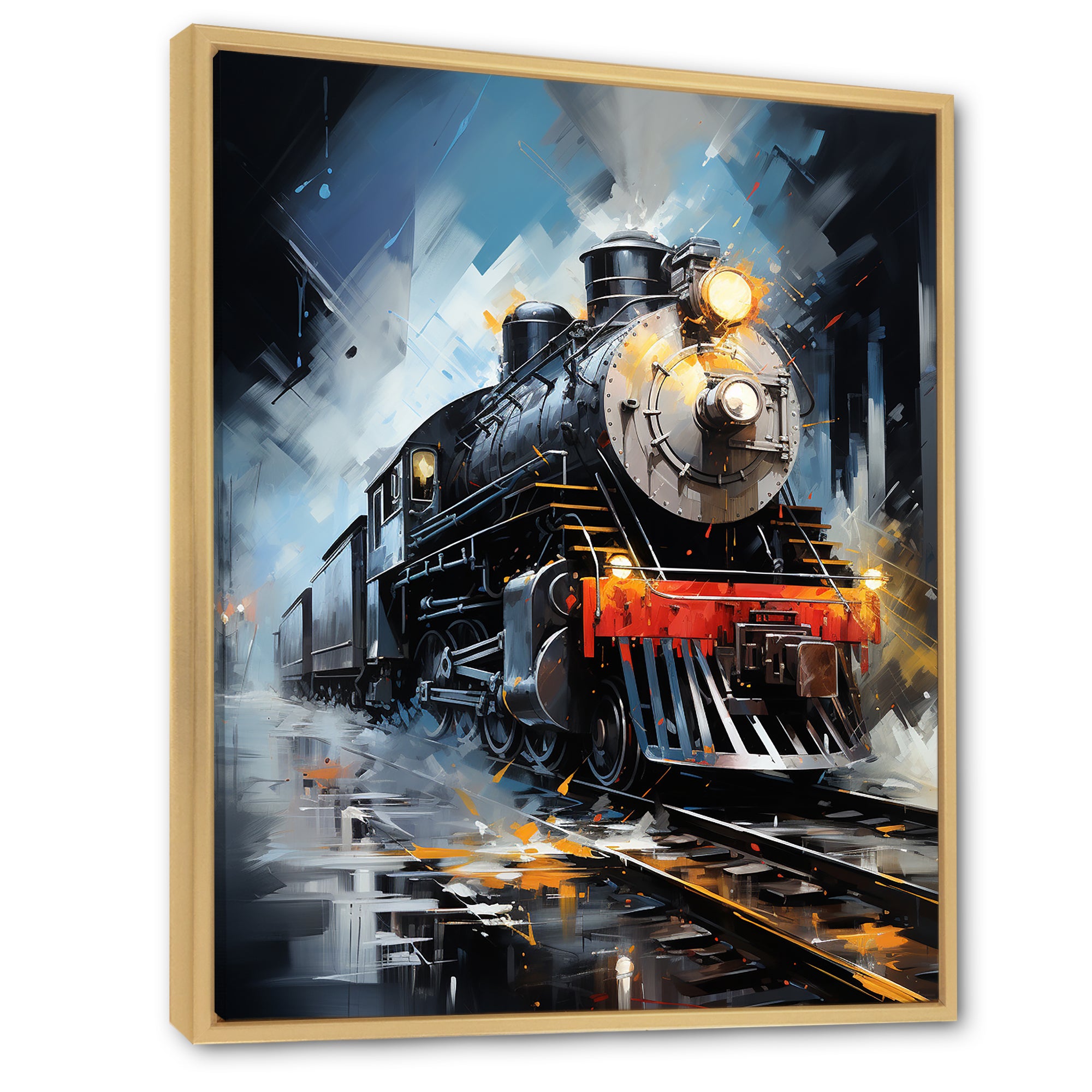Abstract Train Fluid Motion - Train Canvas Wall Art