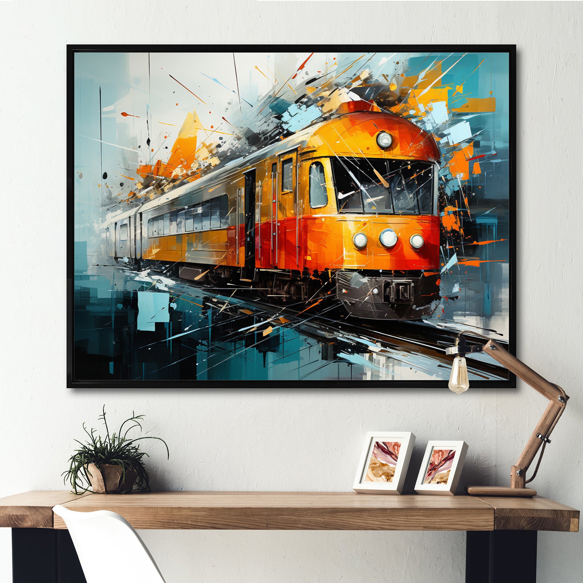 Train Fragmented Rhythm - Train Canvas Wall Art
